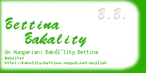 bettina bakality business card